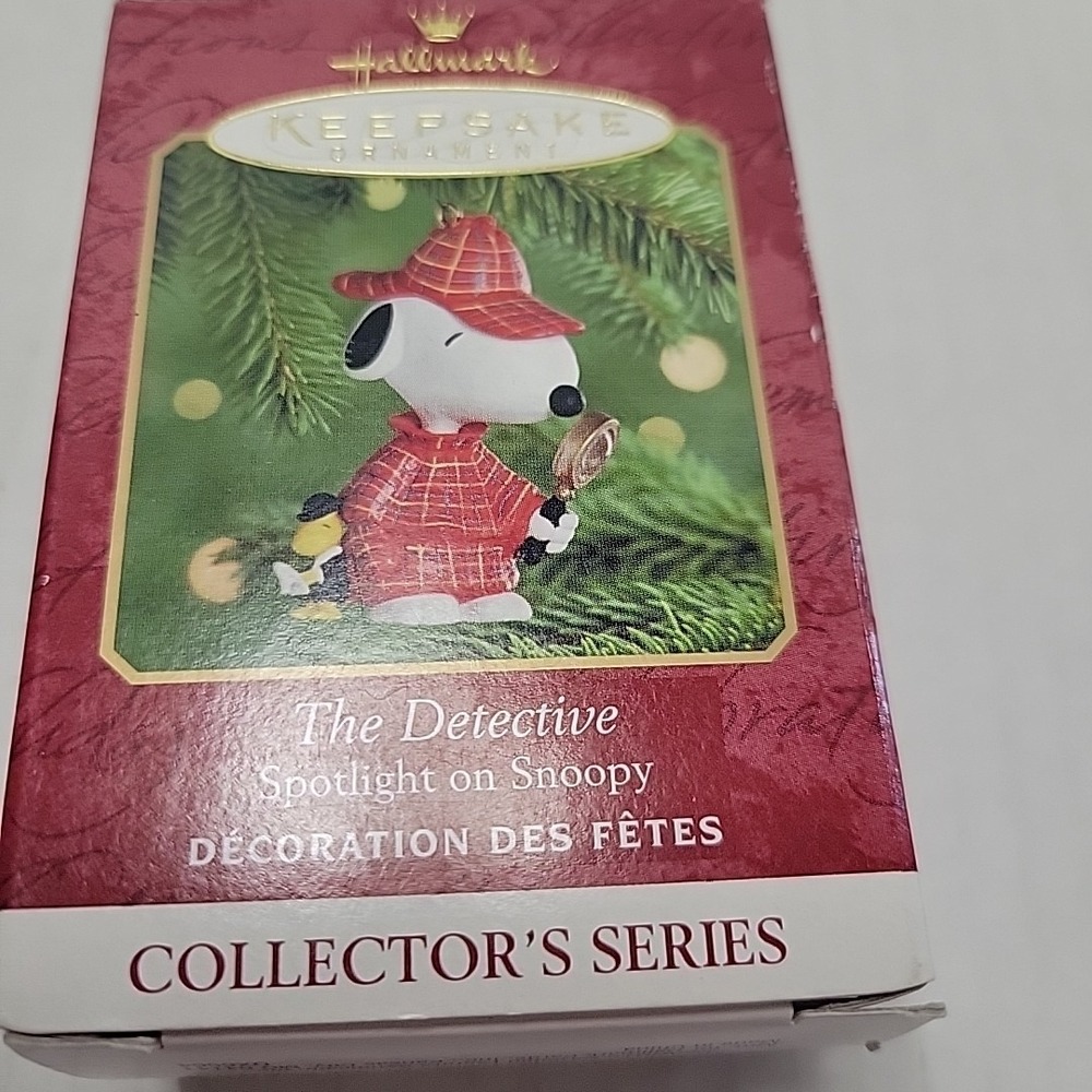 Hallmark Keepsake Ornament 2000 Peanuts‎ Snoopy Woodstock The Detective #3 Y2K